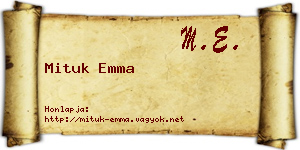 Mituk Emma névjegykártya
